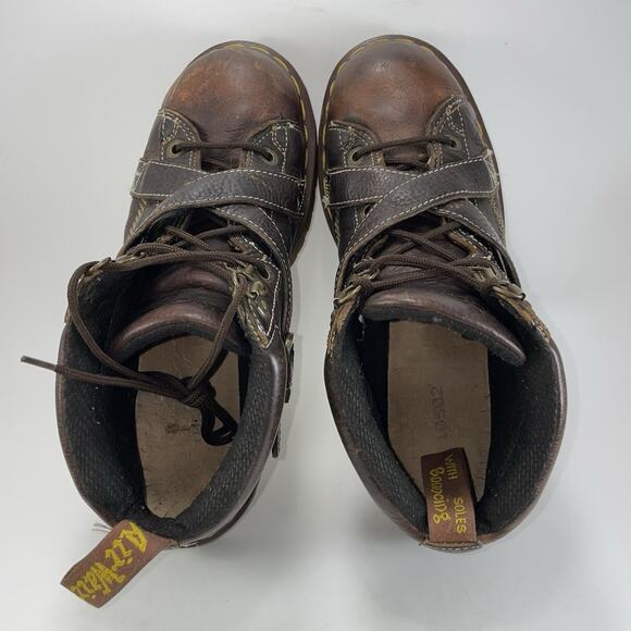 Dr. Martens 9946 Brown Leather Strap Boots Y2K Chunky Platform 10 UK, 11 US Goth main image 9